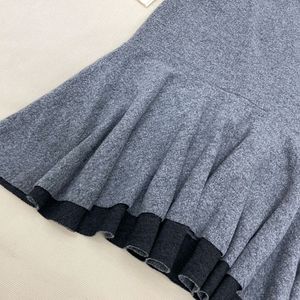Fishtail Grey Korea Woollen Soft Winter Midi Skirt