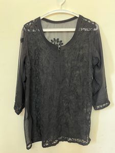 Pure Chiffon Chikankari Kurti