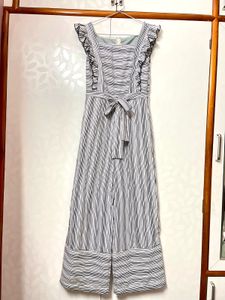 black and white striped jumpsuit