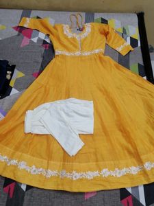 Yellow Anarkali Kurta Set
