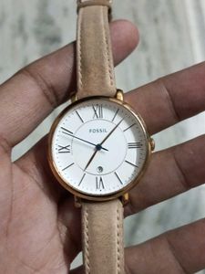 Fossil Orignal Three-Hand Date Blush Leather Women