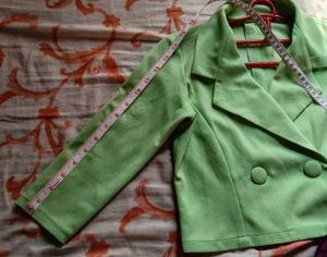 Green Cropped Blazer