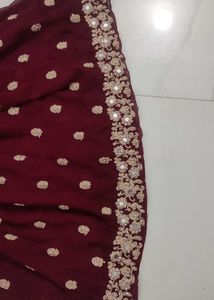 New Unused Zari Mirror Work Peplum Garara Set