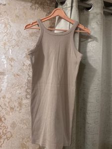 Brand New H&M Beige  Ribbed Tank Dress