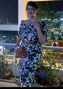 Abstract Print Bodycon Dress