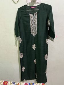 Elegant Green Kurta Set With Duppta