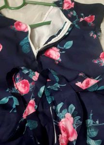 Navy Blue Floral Frock