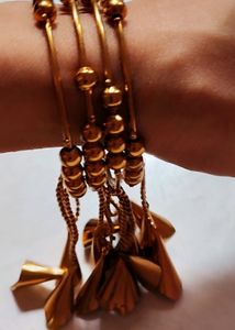 Gold Bangles With Latkan (New)