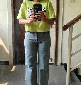 Grey Coloured Straight Pant