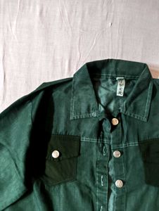 Bottle Green Denim Jacket