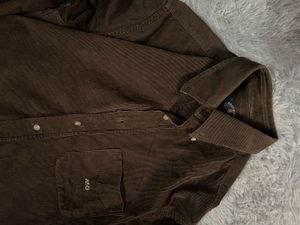 Oversized Cropped Corduroy Shirt