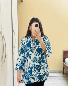 Floral Print Short Kurti