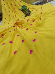 Yellow Printed Saree