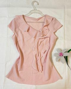 Pink Ruffle Top