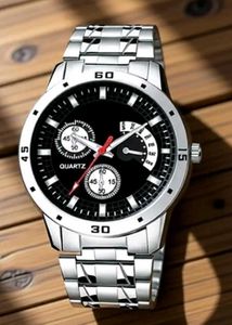 Stylish Silver &amp; Blue Quartz Watch