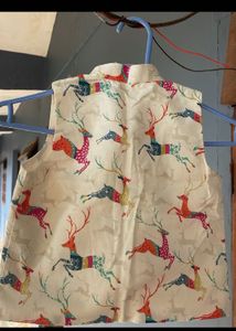 Printed Festive Waistcoat