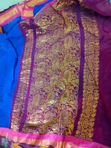 Blue With Pink Combination With Gold Colour