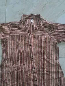 Striped Casual kurta one side updown.