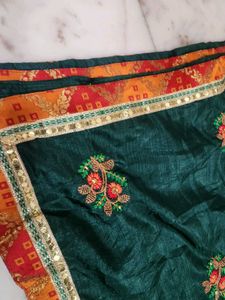 bandhni border saree