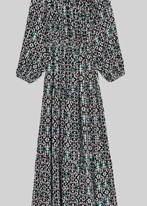 M&amp;S Patterned Bardot Off-Shoulder Maxi Dress