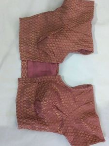 Elegant Mauve &amp; Gold Ethnic Saree Blouse Top