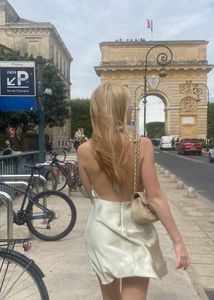 Pinterest Flowy Halterneck Satin Tie Up Mini Dress