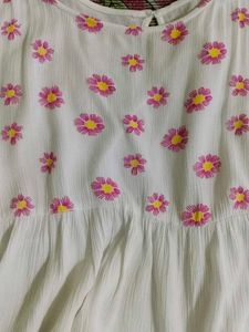 Daisy Embroidered Peplum Top