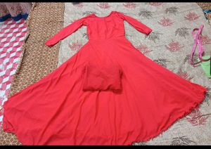 Elegant Red Ethnic Gown(combo offer)