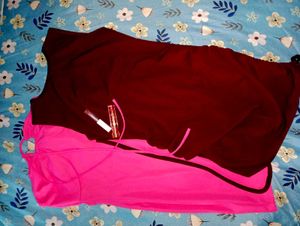 Combo Pink Halter Neck  And Drawstring Dress