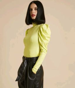 Bershka Casual Baloon Sleev Solid Women Bodysuit