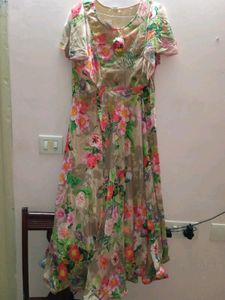 Floral Maxi Dress With Cancan