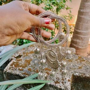 Silver Jhumka Bangles