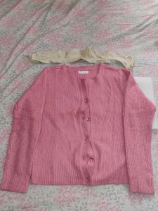 Pink Knit Cardigan