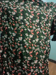 Olive Floral Printed Dress