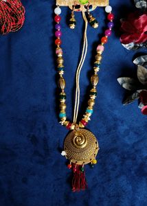 Multi Colour Necklace With Earrings ❤️💙💛