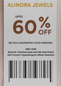 18k Gold Plated Geometric Hoop Earrings
