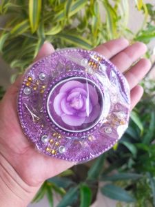 Purple Rose Candle Holder