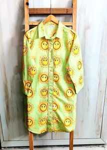 Funky Sun Print Shirt Dress Size-42-44