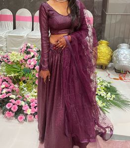 Purple Sequined Lehenga
