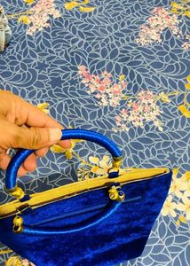 Blue Velvet Handbag
