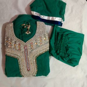Heavy Bead Worked Anarkali Set