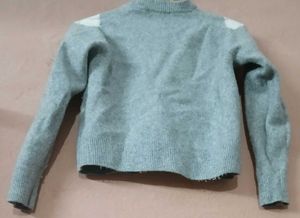 Argyle Pattern Cropped Sweater