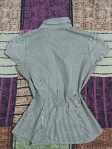 Striped Short Sleeve Button-Up