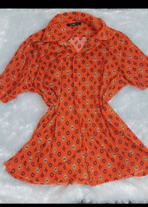 Funky Orange Print Shirt