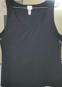 H&M Women Black Solid Jersey Vest Top