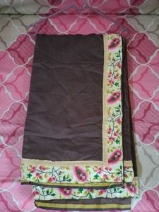 Cotton Blend Coffee Brown Saree &amp; Blouse