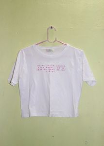White Croptop With Text