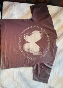 Zara Brown Butterfly Graphic Tee