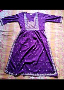 MARISY Women  Printed Kurtha (Purple)