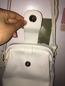 White Clutch With Adjustable Strap